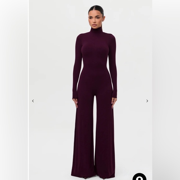 Naked Wardrobe Elegant Jumpsuit - Dark Plum - Picture 2 of 9